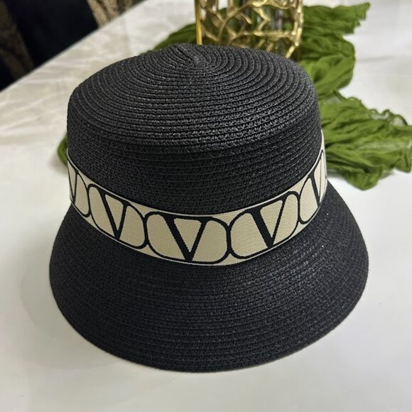 Women's Black Summer Hat With Wide Ribbon - Picture 4 of 5